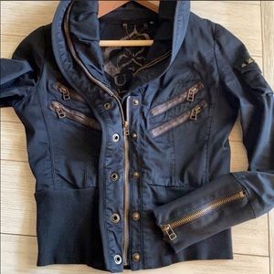 GUESS Los Angeles New Wave Jacket Navy Blue Medium Jacket